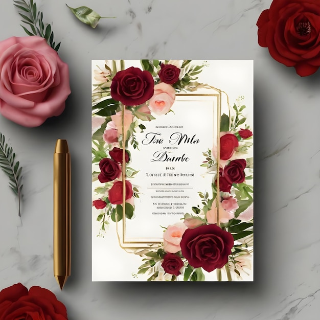 Elegant Floral Wedding Invitations Timeless Beauty