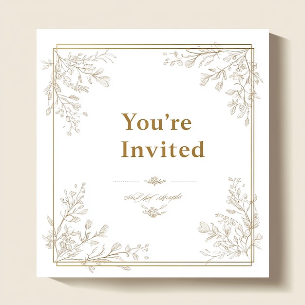 Photo elegant floral youre invited card