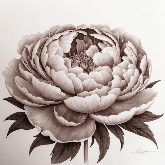 Photo elegant flower sketch images for your projects