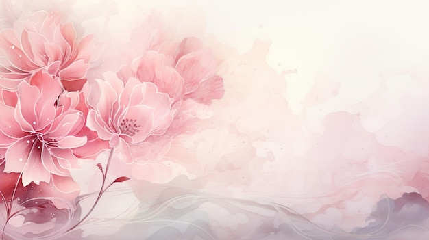 Elegant flower with watercolor style for background and invitation wedding card AI generated image