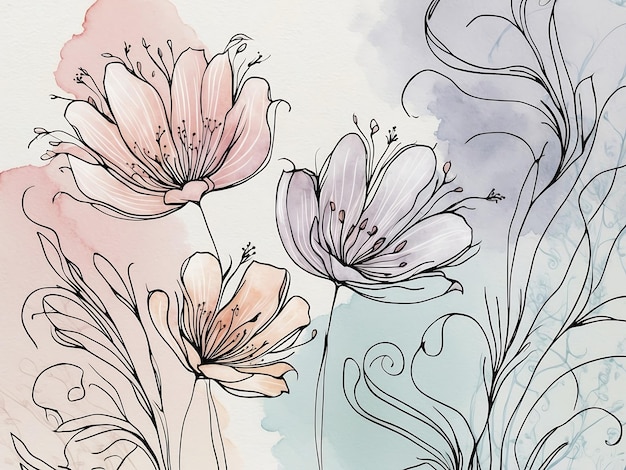 Elegant Flowers Outline Designs