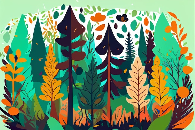 Photo elegant forest design vector illustration of nature s serenity