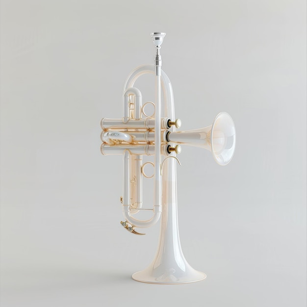 Photo elegant frosted glass trumpet displayed against a minimalist background in soft lighting