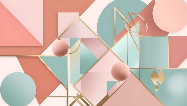 Elegant Geometric Abstract circle in Soft Colors