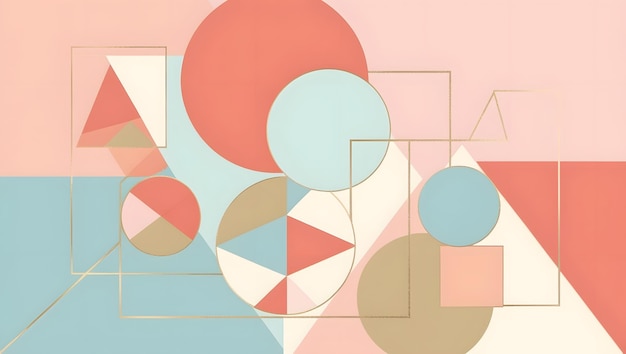 Elegant Geometric Abstract circle in Soft Colors