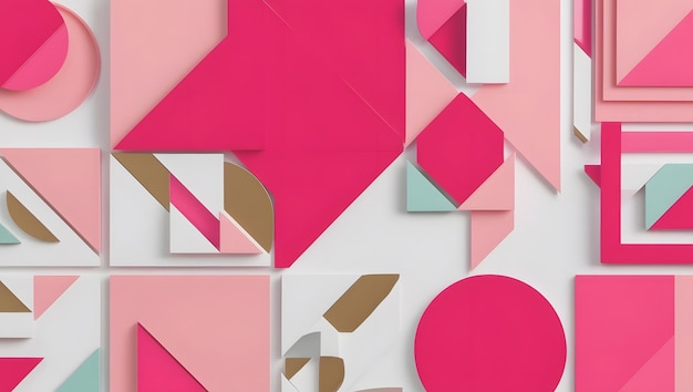 Elegant Geometric Abstract in Hot Pink