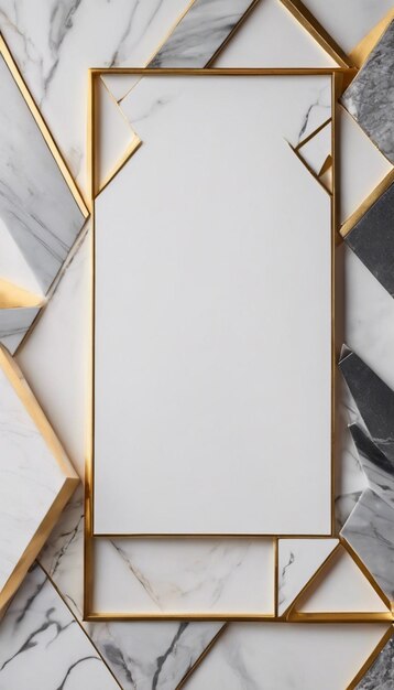 Elegant Geometric Marble Frame for Wedding Invitation