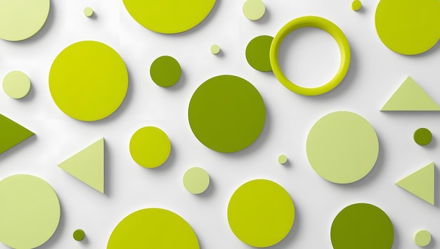 Elegant Geometry Abstract Circles in Bright Lime Green