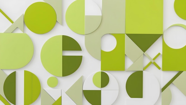 Elegant Geometry Abstract Circles in Bright Lime Green