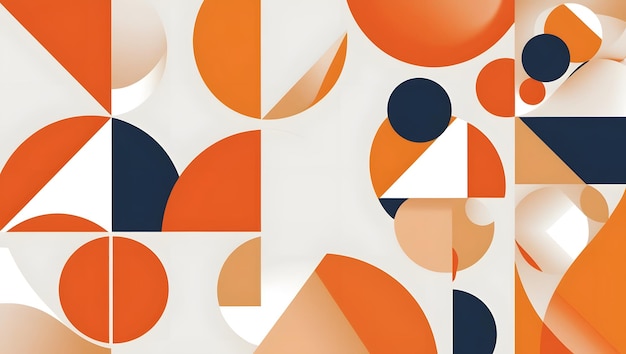 Elegant Geometry Abstract Circles in Bright Orange