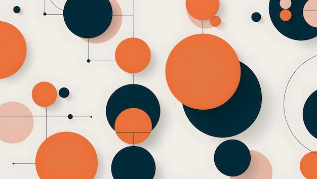 Elegant Geometry Abstract Circles in Bright Orange