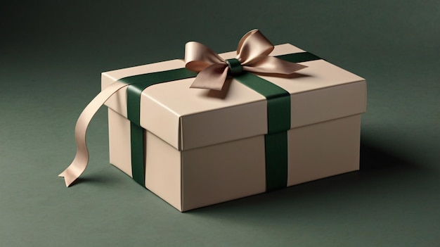 Elegant gift box mock up luxurious design with a ribbon and bow