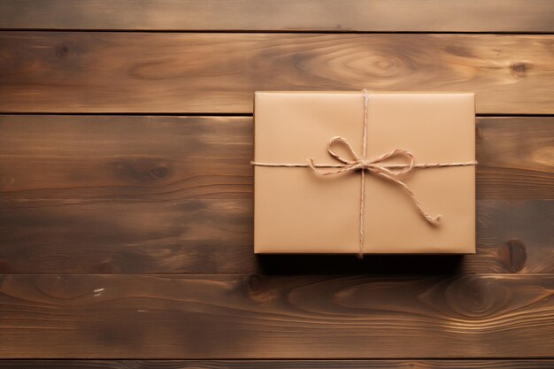 Elegant gift box on wooden background