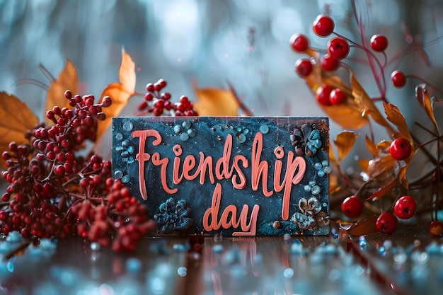 Elegant Glass Coated Text for Friendship Day