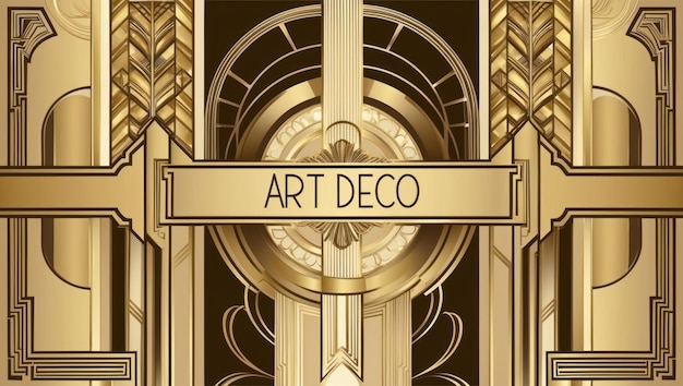 Photo elegant gold abstract art deco design with geometric patterns and ornamental details