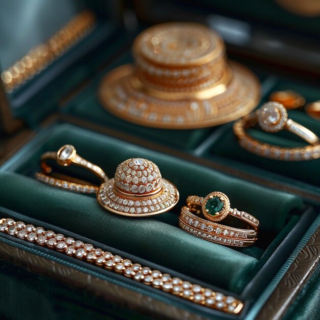 Elegant Gold and Emerald Jewelry