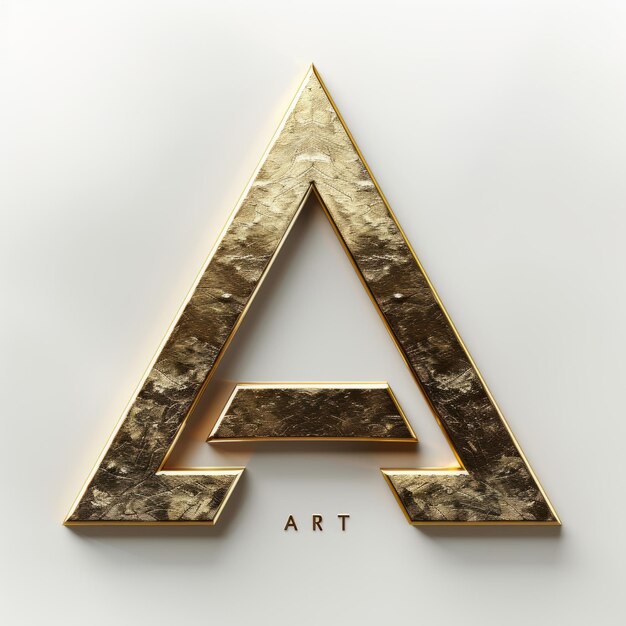 Photo elegant gold letter a logo with artistic texture design