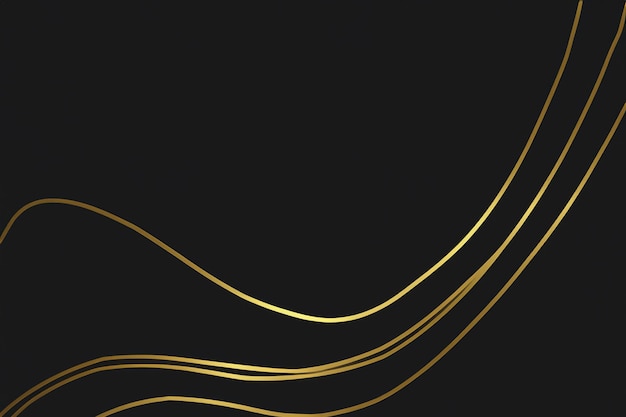 Photo elegant gold lines on sleek black background for luxury designs