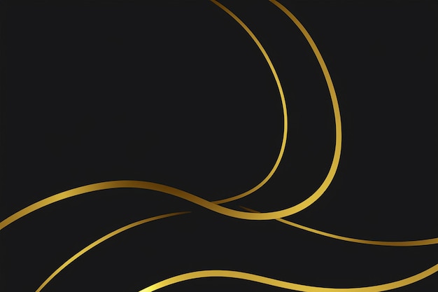 Elegant Gold Lines on Sleek Black Background for Luxury Designs