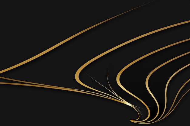 Photo elegant gold lines on sleek black background for luxury designs