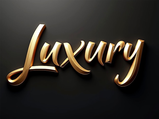 Elegant Gold LUXURY Text Effect with 3D Glossy Metallic and Premium Finish