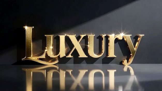 Photo elegant gold luxury text effect with 3d glossy metallic and premium finish