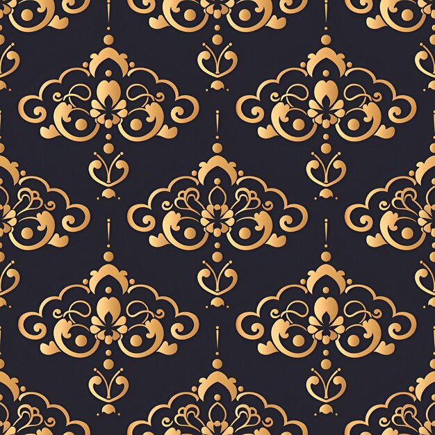 Elegant gold pattern on a black background