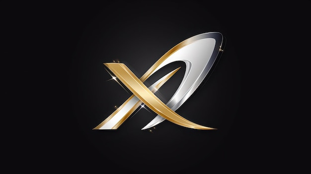 Elegant gold and silver letter X logo design for luxury brands