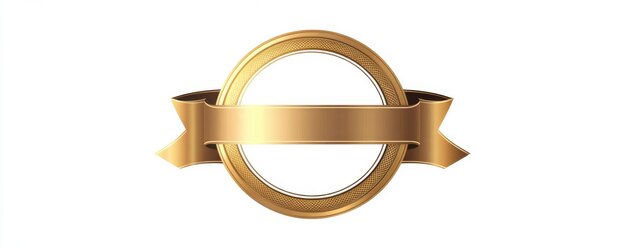 Photo elegant golden badge with decorative ribbon in graphic format showcasing luxury and exclusivity