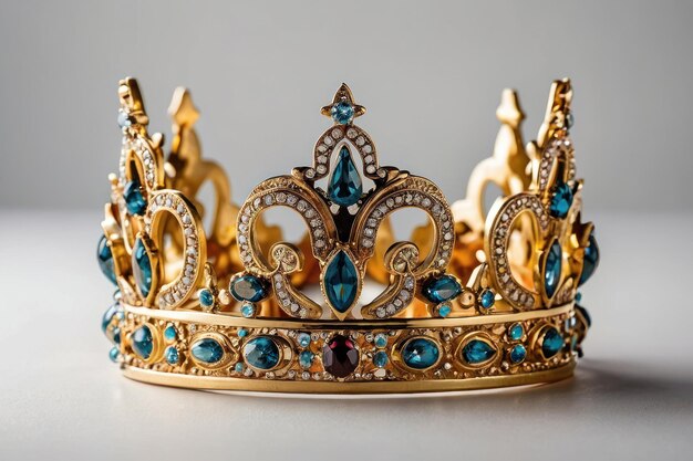 Elegant Golden Crown with Gemstones