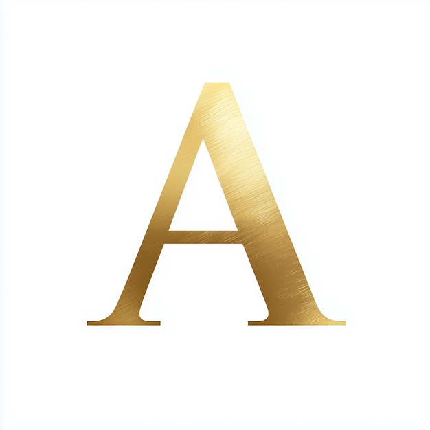 Elegant Golden Letter A on a White Background