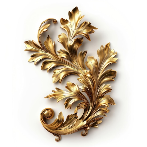 Elegant golden ornate leaf design