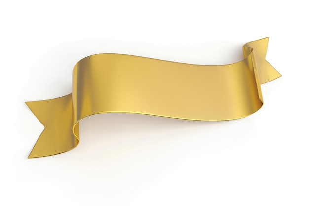 Photo elegant golden ribbon banner illustration