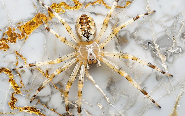 Elegant Golden Spider Marble Design