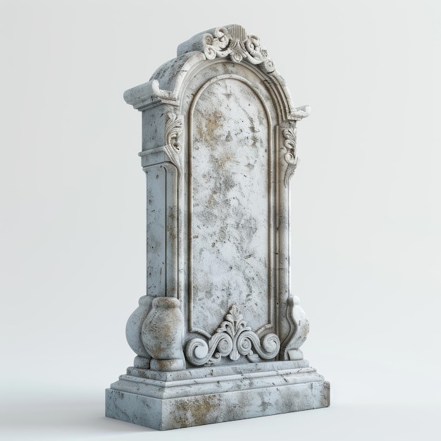 Photo elegant gravestone standing in frosted glass and white acrylic at a serene memorial site