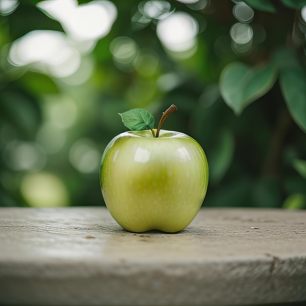 Elegant A green apple on a clean white background