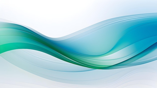 Elegant Green and Blue Gradient Line Traversing a Pristine White Background