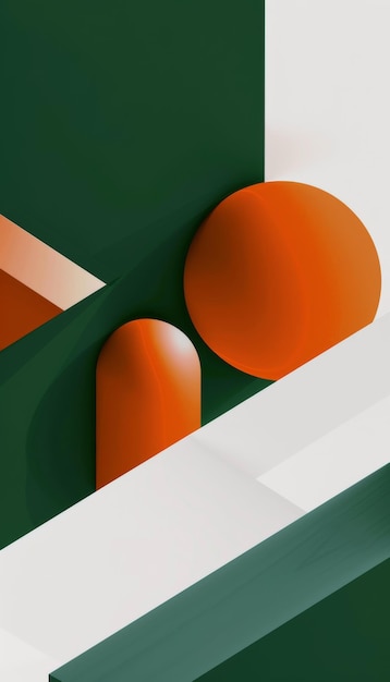 Elegant green orange white abstract geometric presentation for design and marketing