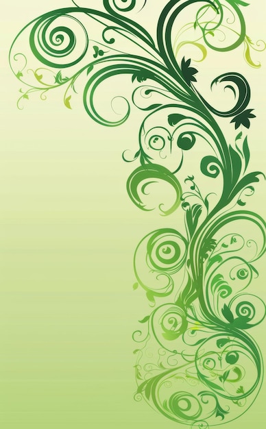 Elegant green swirls graphic with a delicate and refreshing design