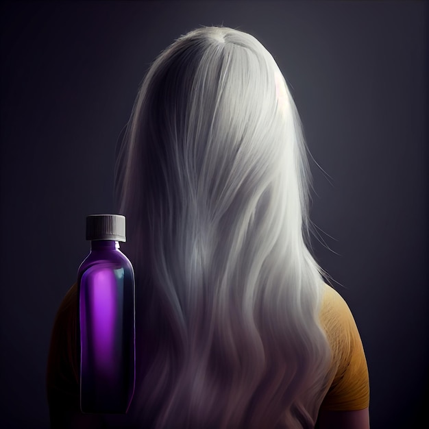 Elegant hair care spray bottle blur background Illustration Generative AI