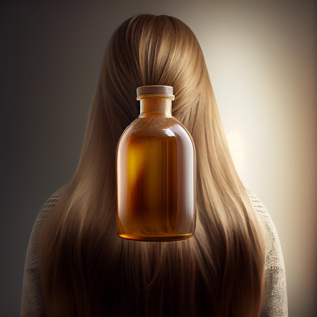 Elegant hair care spray bottle blur background Illustration Generative AI