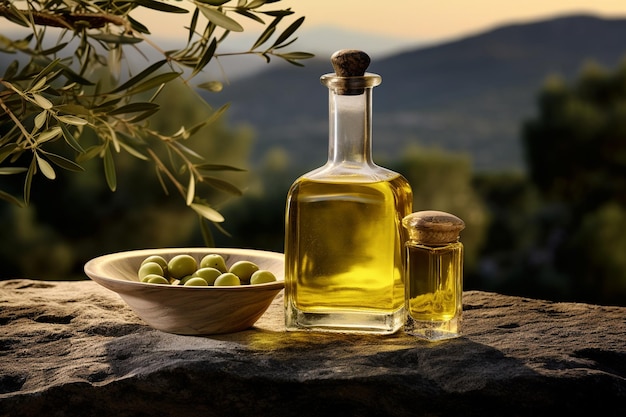 Elegant HalfFull Olive Oil Bottle