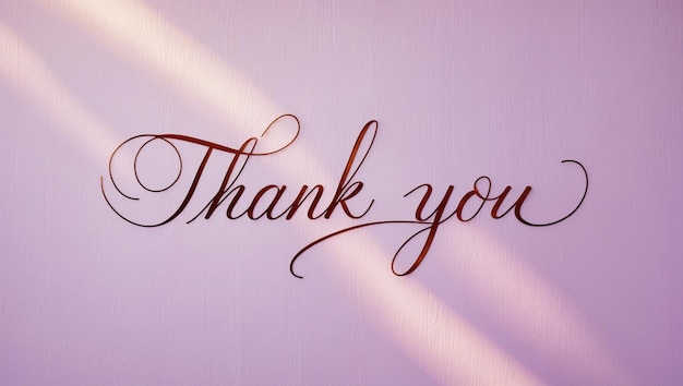 Elegant Handwritten Thank You Note on Pink Wall With Sunlight