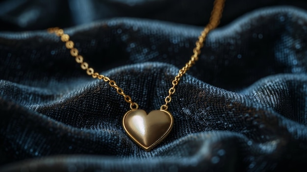 Elegant Heart Shaped Pendant on Black Velvet Background for Luxurious Jewelry Display