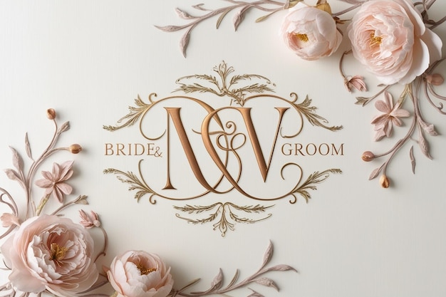 Photo elegant initials for wedding monograms