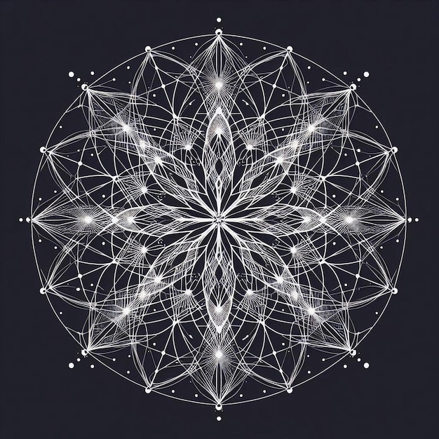 Photo elegant intricacy geometric cosmic mandala drawing