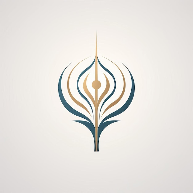 Photo elegant islamic logo with organic flowing lines and minimalist form