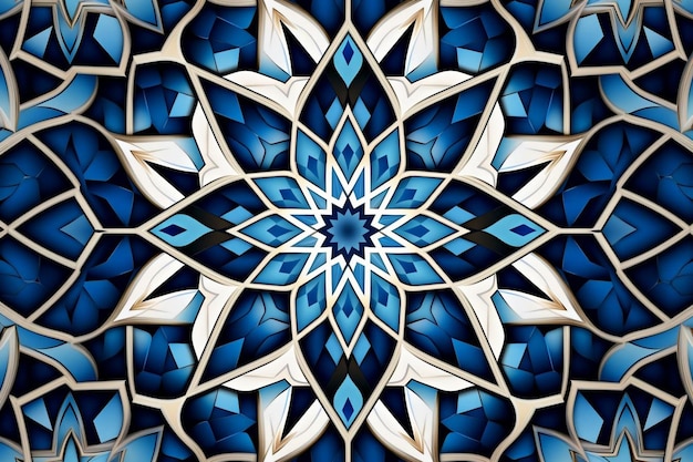 Elegant Islamic Patterns with Blue Details