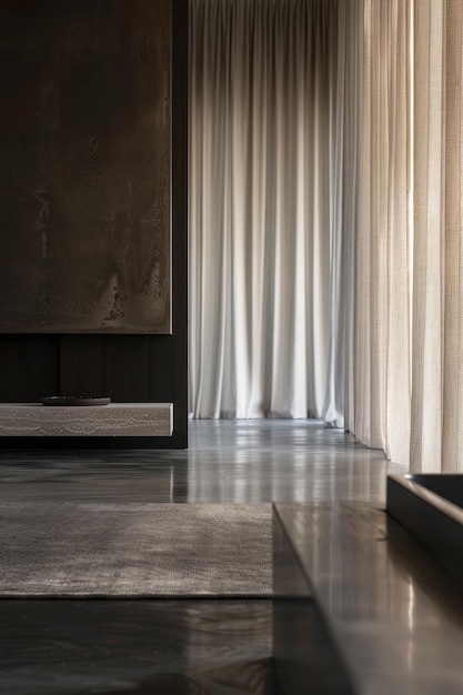 Elegant Italian Minimalist Bathroom with Concrete Walls and Earth Tones