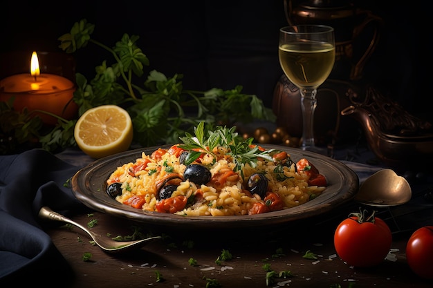 Elegant Italian Risotto Food Photography